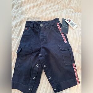 Tommy Hilfiger navy pants with snaps 100% cotton
